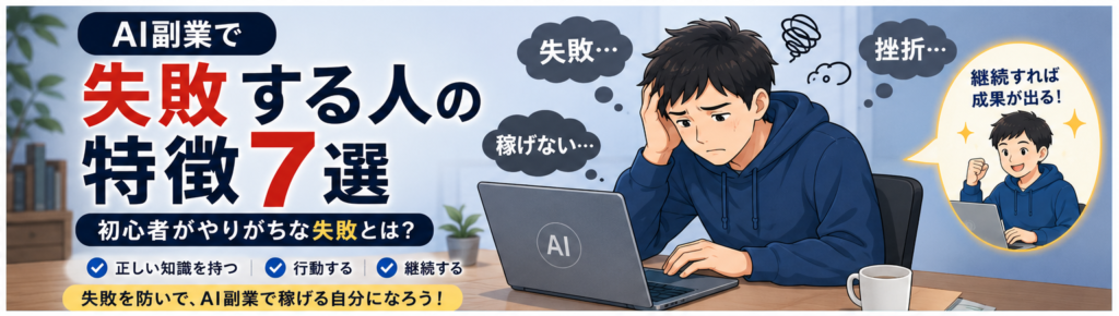 AI副業で失敗する人の特徴7選【初心者がやりがちな失敗とは？】